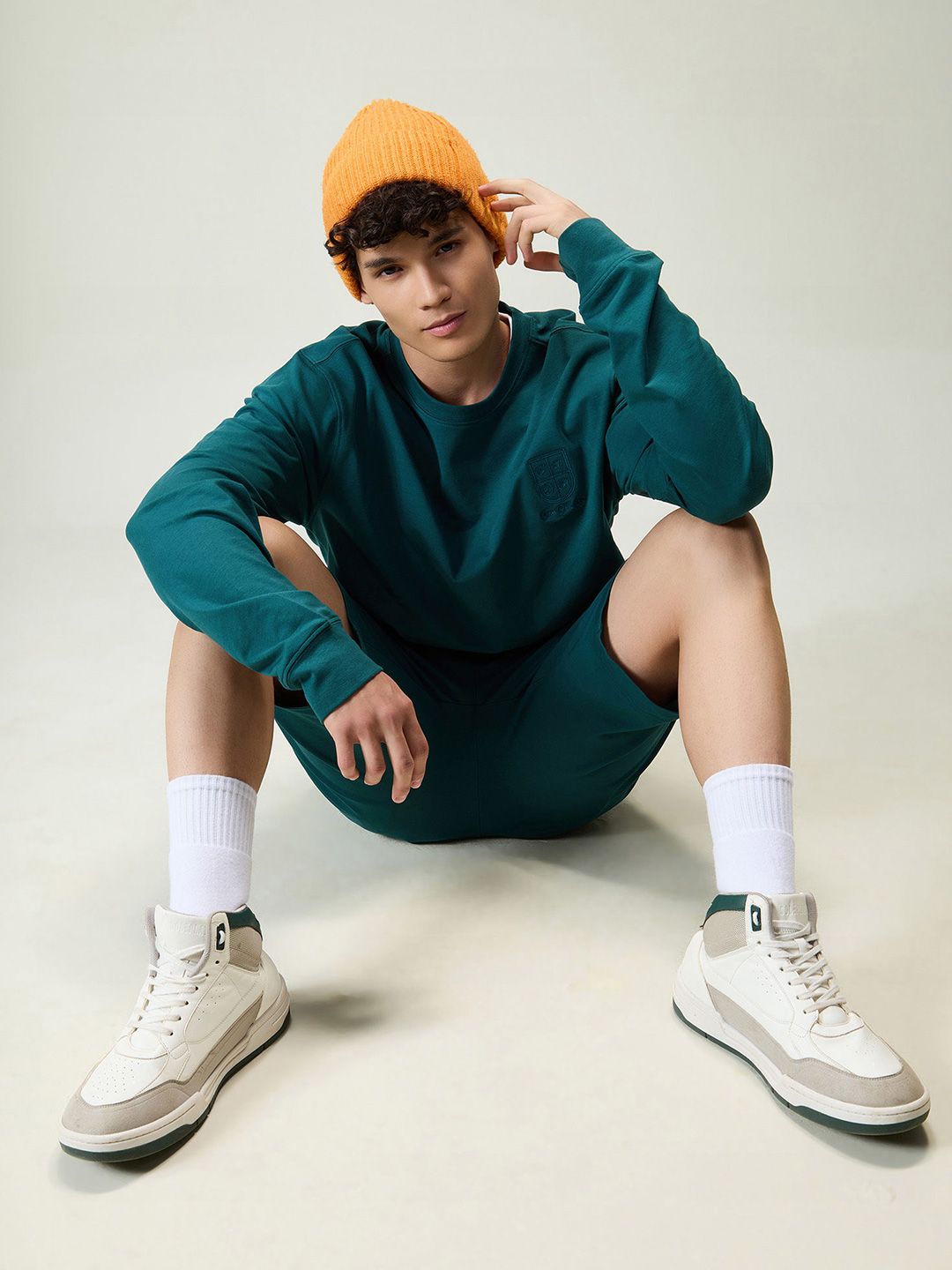 Green Cotton Leisure Shorts