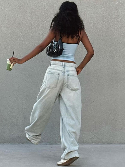 Wide-leg barrel jeans