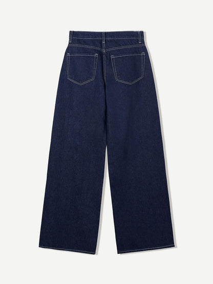 Pure Cotton Wide-Leg Jeans