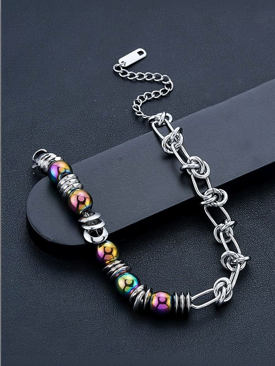 Men Handcrafted Silver-Plated Multistrand Bracelet