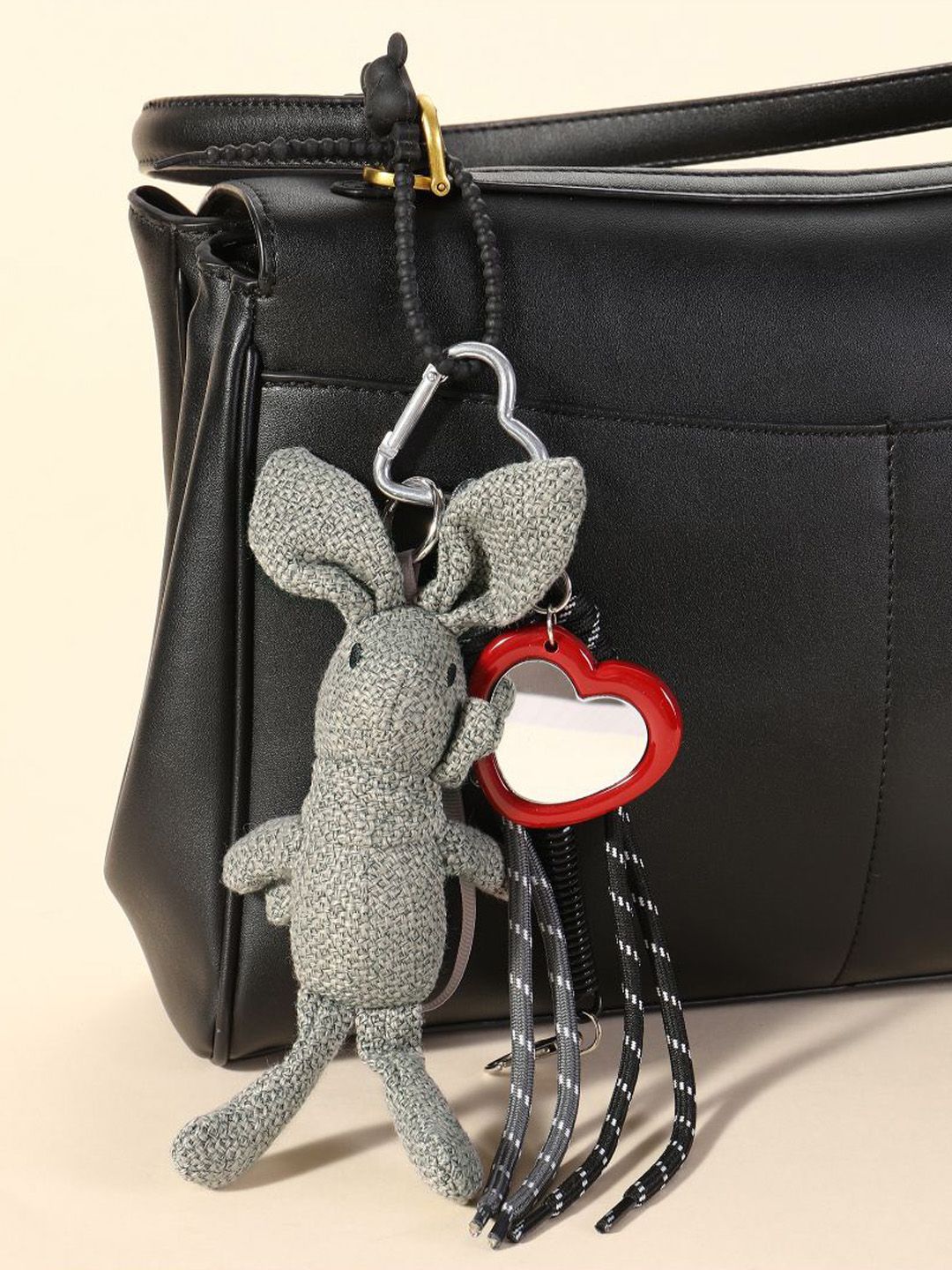 SALTY Croche Bunny & Heart Mirror Bag Charm