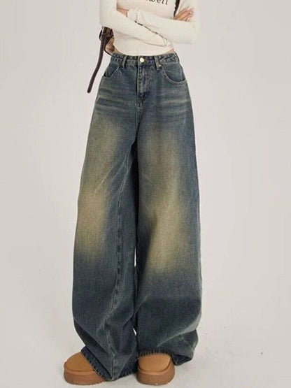 Women Baggy Fit Mid-Rise Medium Fade Jeans