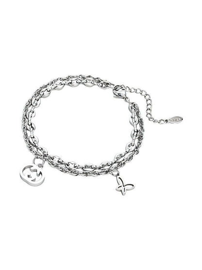 Men Handcrafted Silver-Plated Link Bracelet