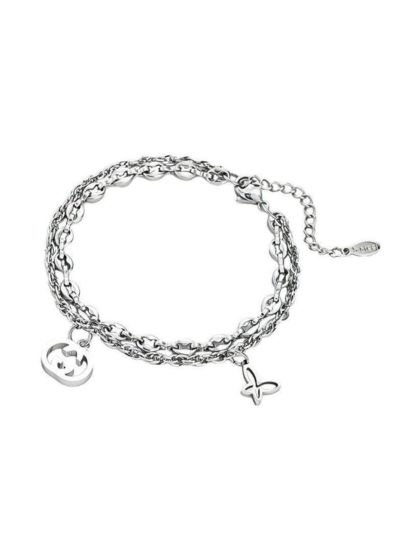 Men Handcrafted Silver-Plated Link Bracelet