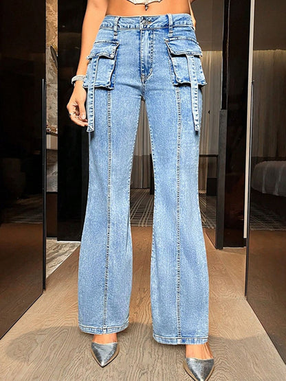 Women Boyfriend Fit Cargo Jeans
