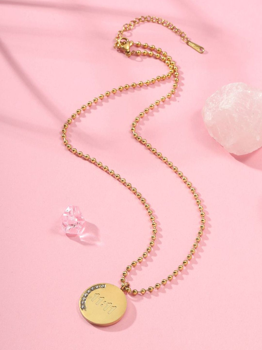 SALTY Gold-Plated 11.11 Charm Pendant With Chain