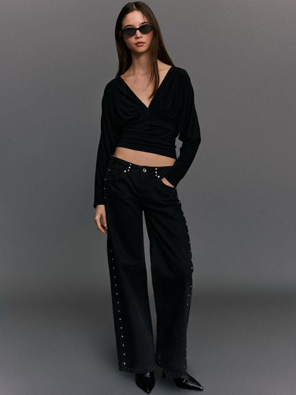 Long sleeve ruched T-shirt