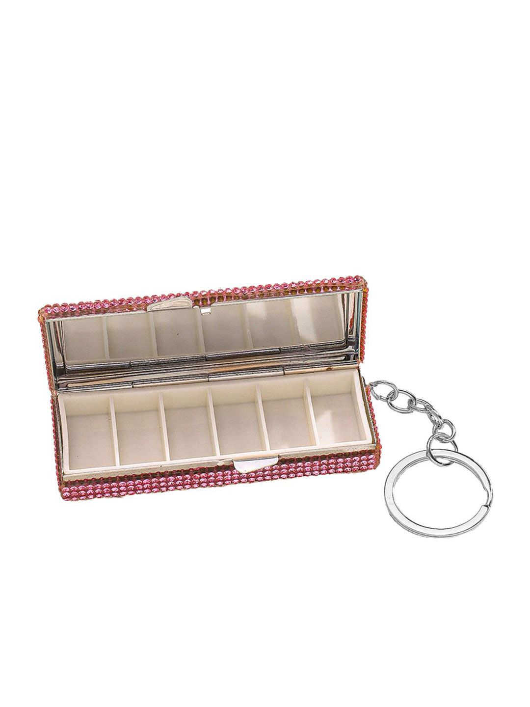 SALTY Pink & Grey Rhinestone Mini Organiser Bagpack Charm