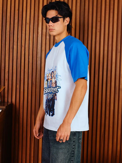 Men Music Graphic Raglan T-shirt