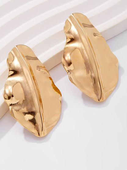 Gold-Plated Leaf Shaped Studs