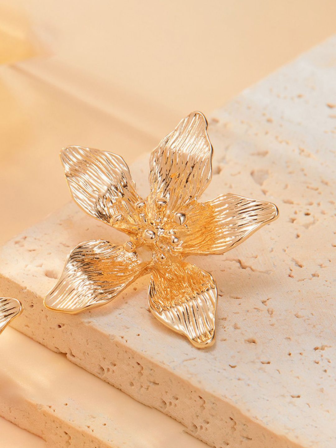 Gold-Plated Floral Drop Earrings