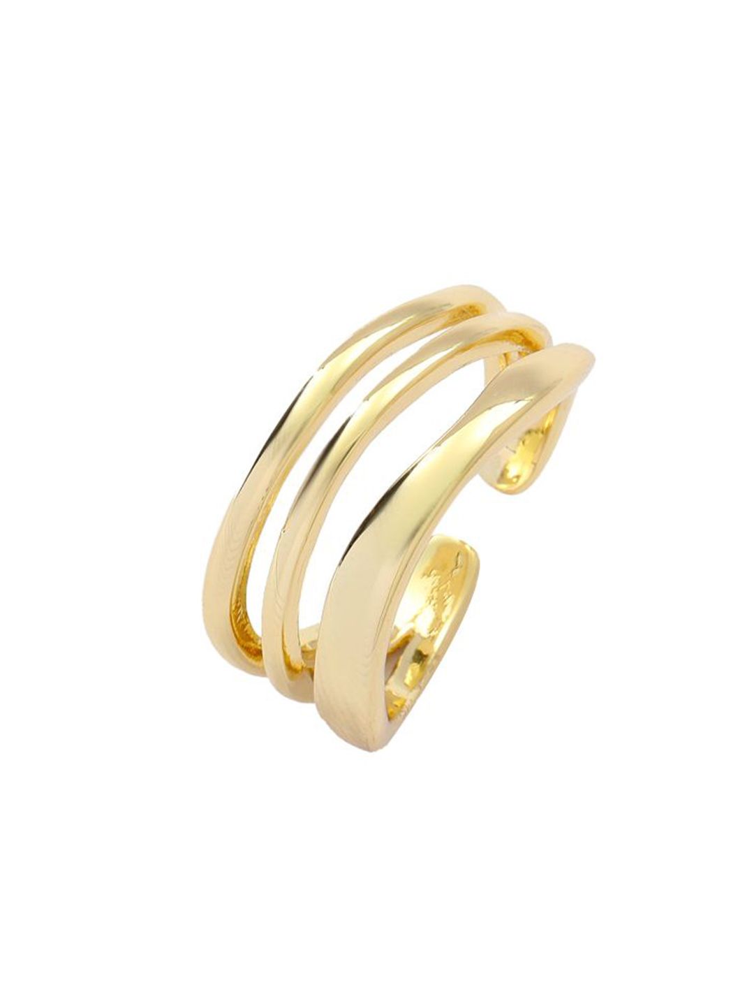 SALTY Women & Girls Stylish Adjustable Multi-Spiral Golden Finger Ring