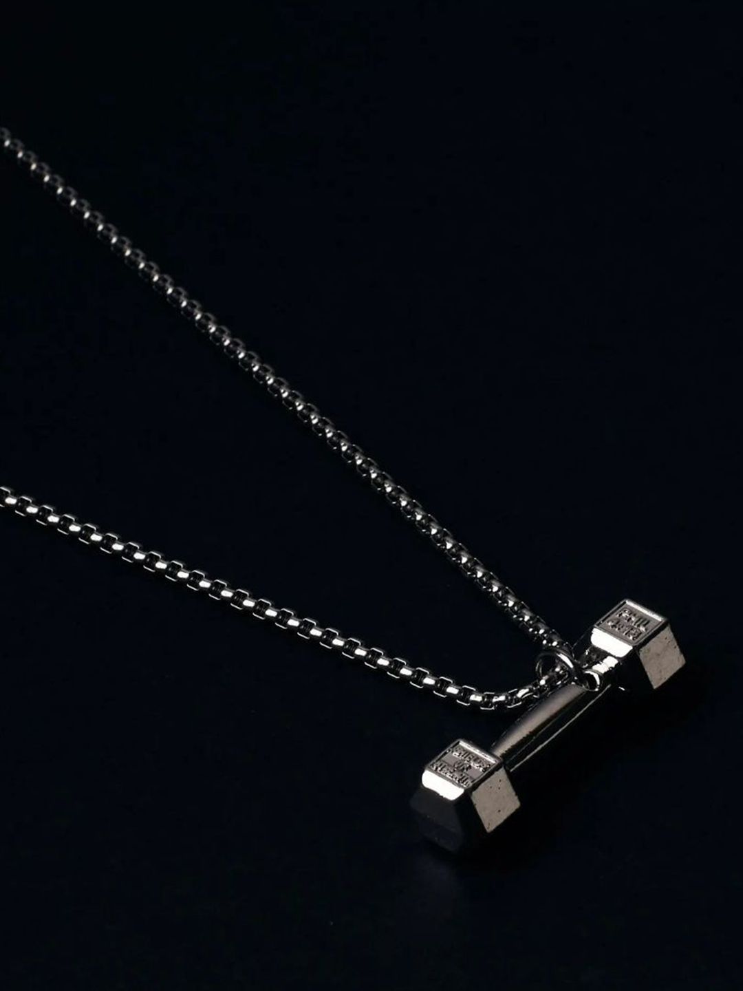 SALTY Pack of 2 Men Dumbbell Silver Chain