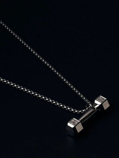 SALTY Pack of 2 Men Dumbbell Silver Chain