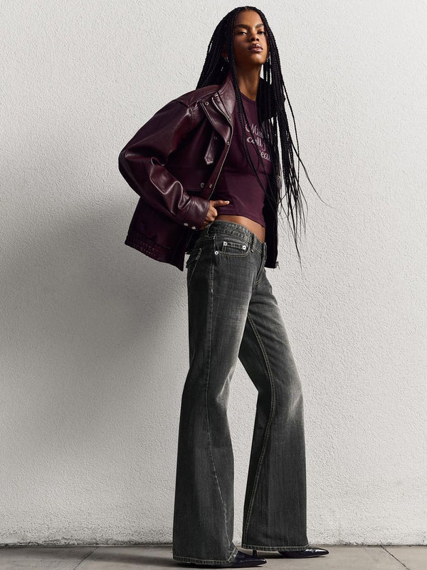 Pure Cotton Flared Baggy Jeans