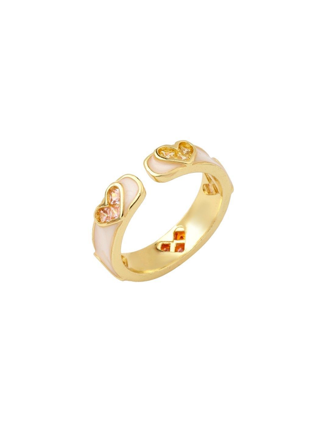 SALTY 14KT Gold Plated Stone Studded Finger Ring