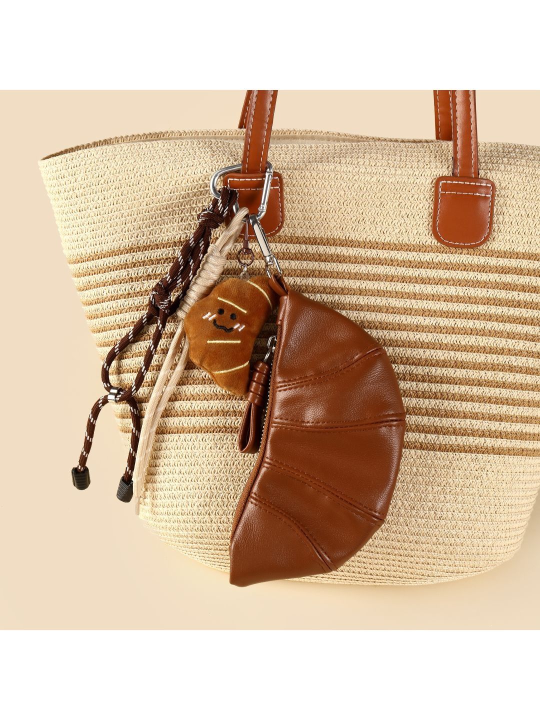 SALTY Croissant With Mini Pouch Bag Charm