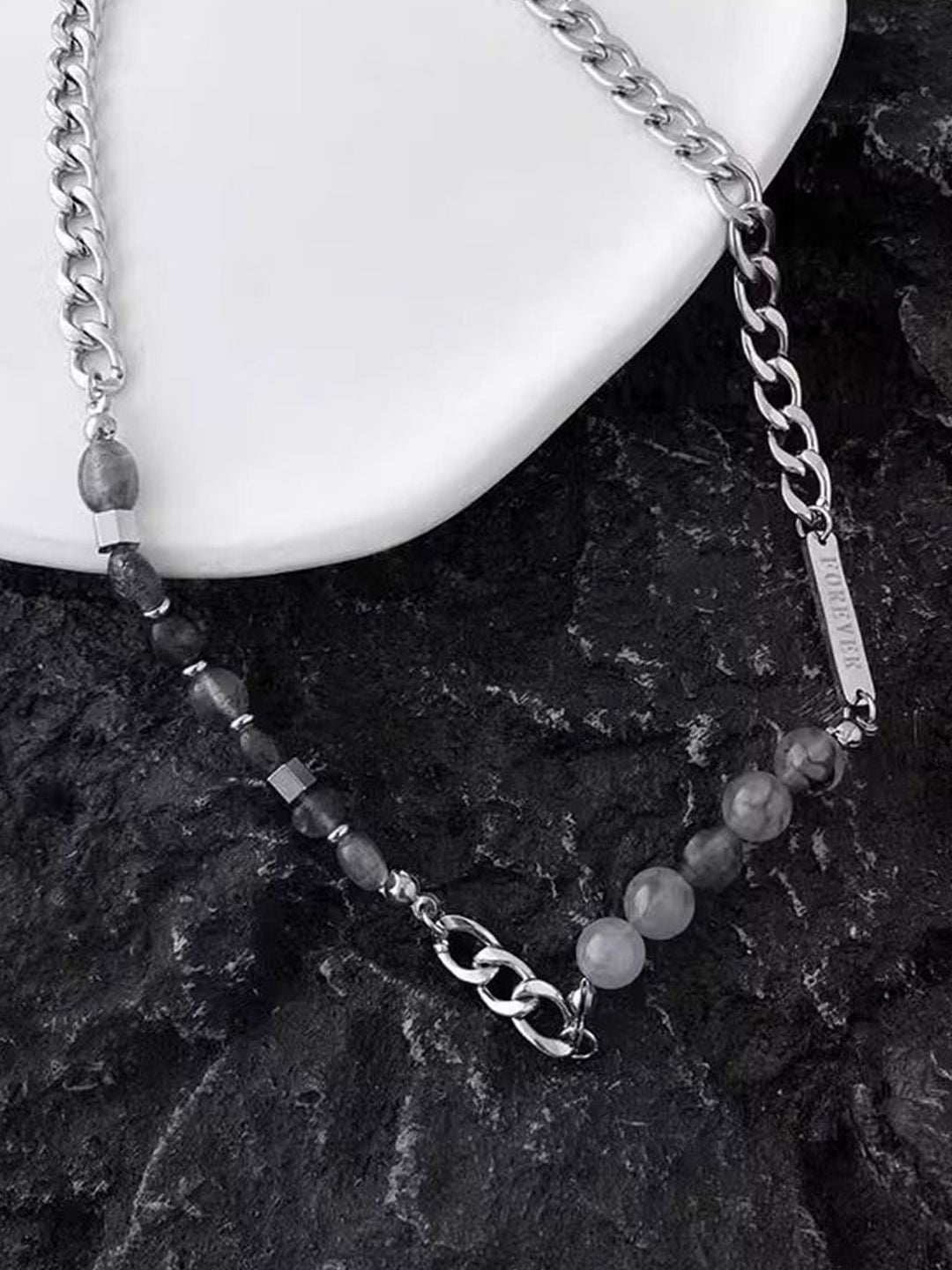 Silver-Plated Enamelled Necklace