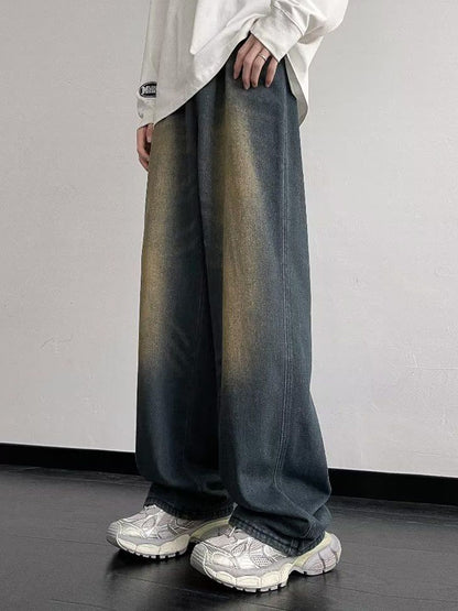 Men Mid-Rise Heavy Fade Wide Leg Jeans