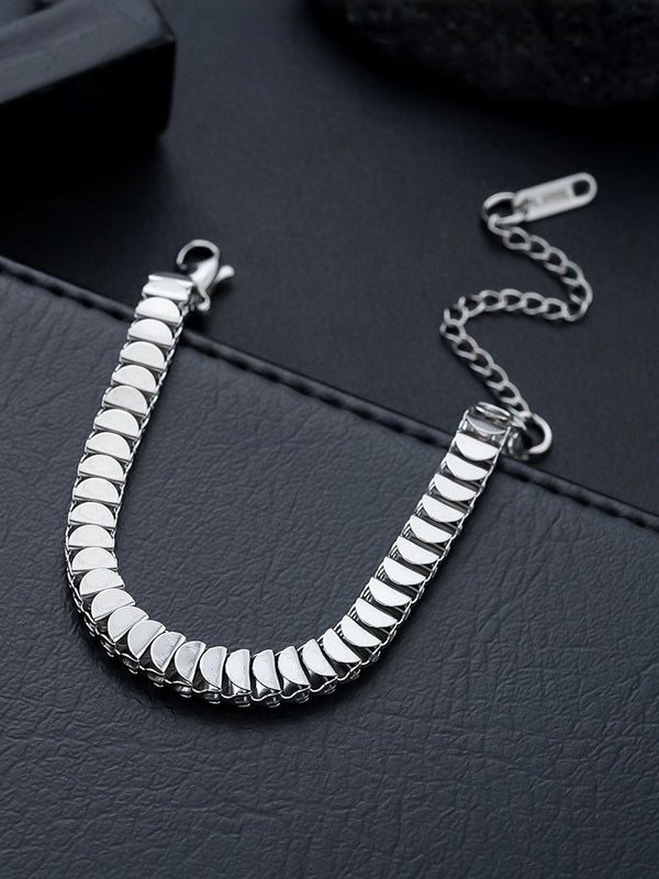 Men Handcrafted Silver-Plated Link Bracelet