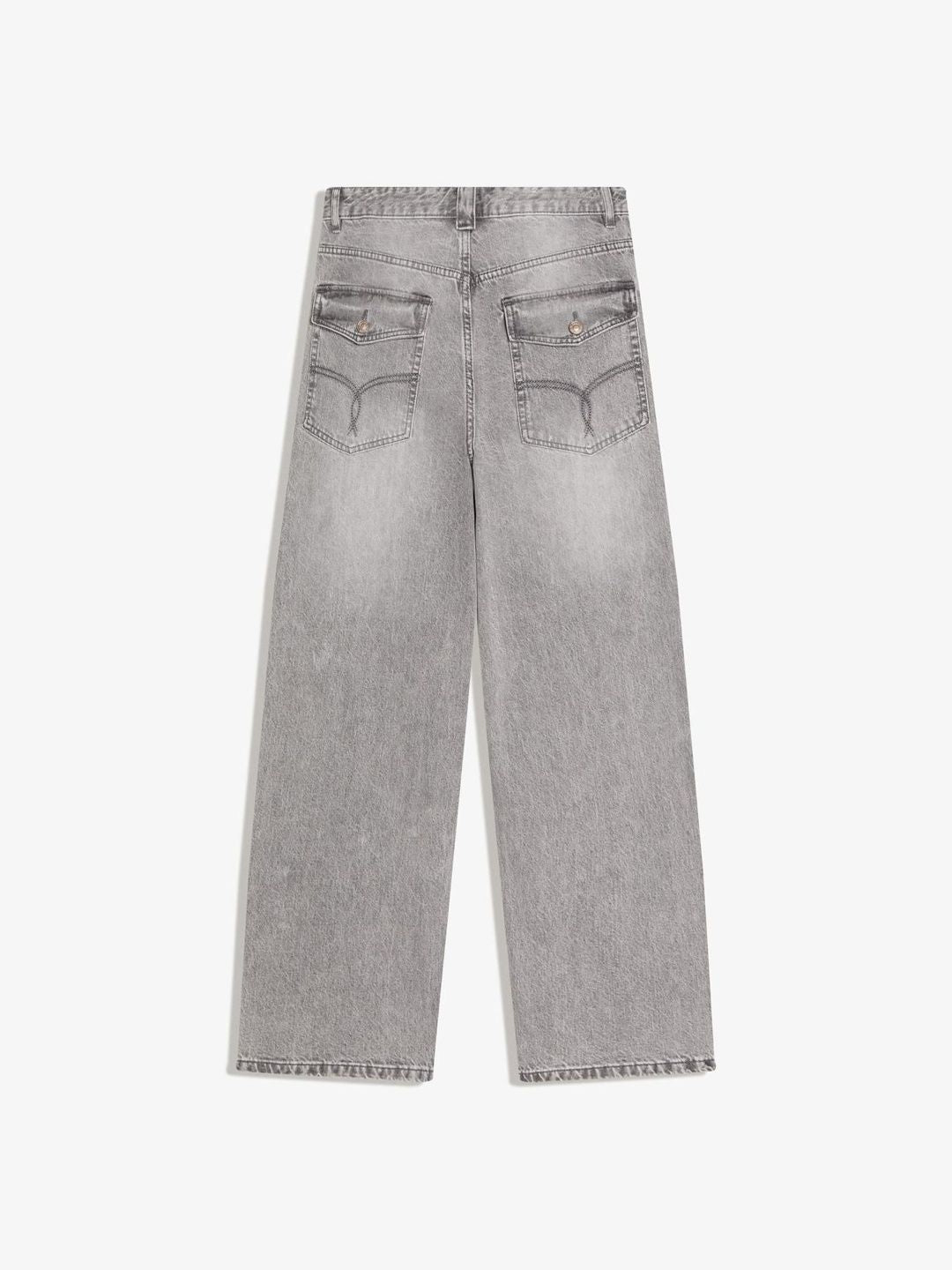 Men Embroidered super baggy jeans