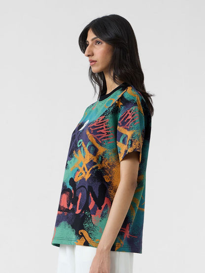 Women Oversized Fit Printed Multi T-Shirts