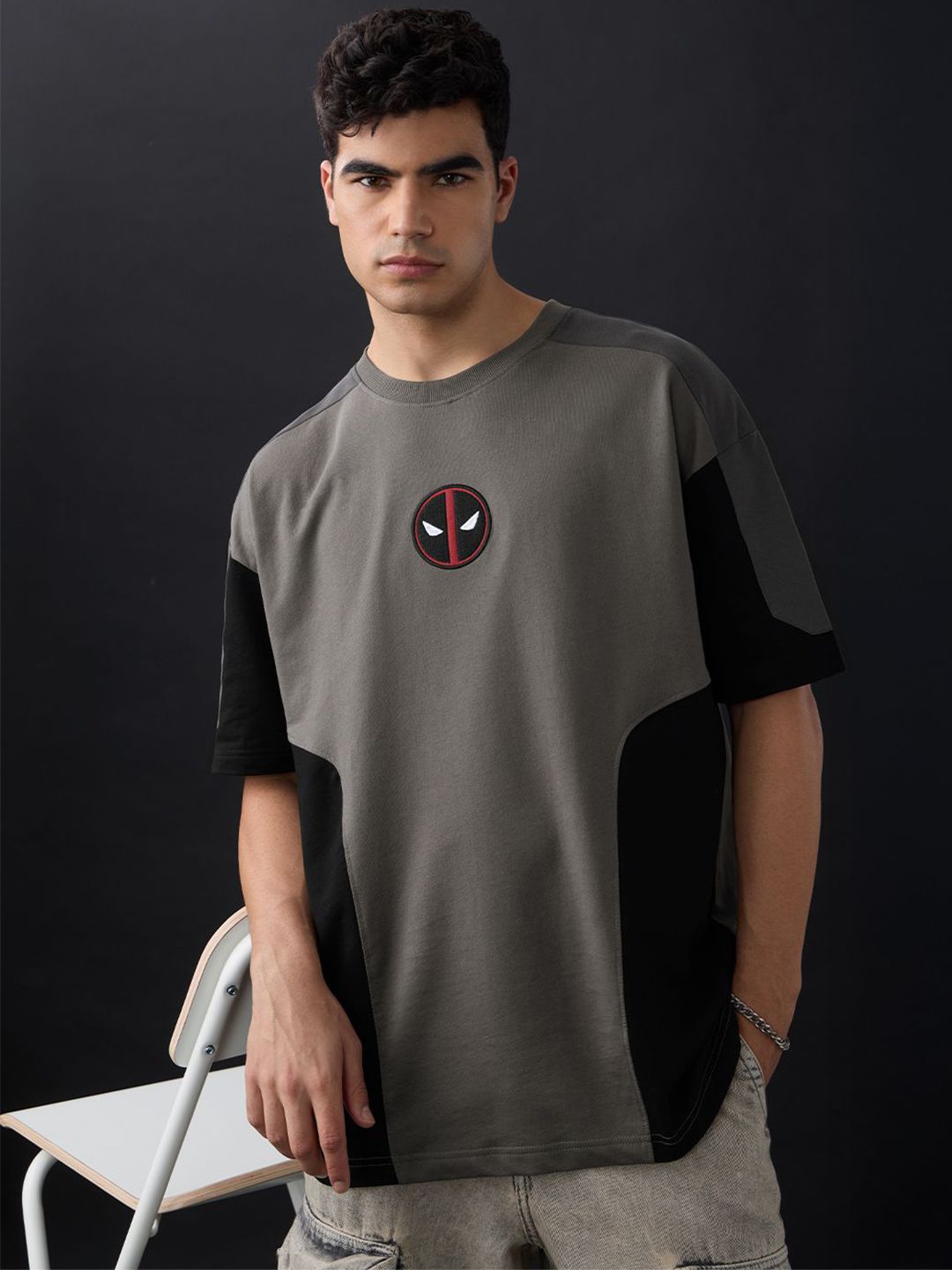 Men Oversized Deadpool Grey Tshirts