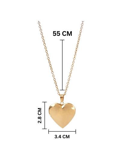 SALTY Stainless Steel Luxe Gold Heart Pendant With Chain