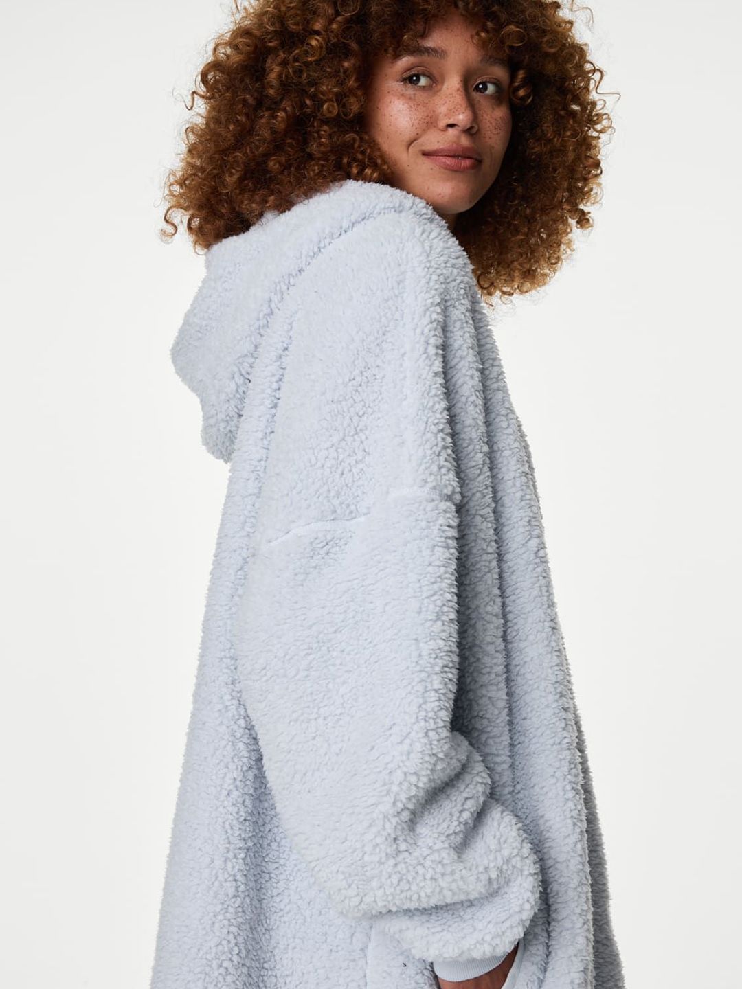 Teddy Fleece Hooded Lounge Cardigan