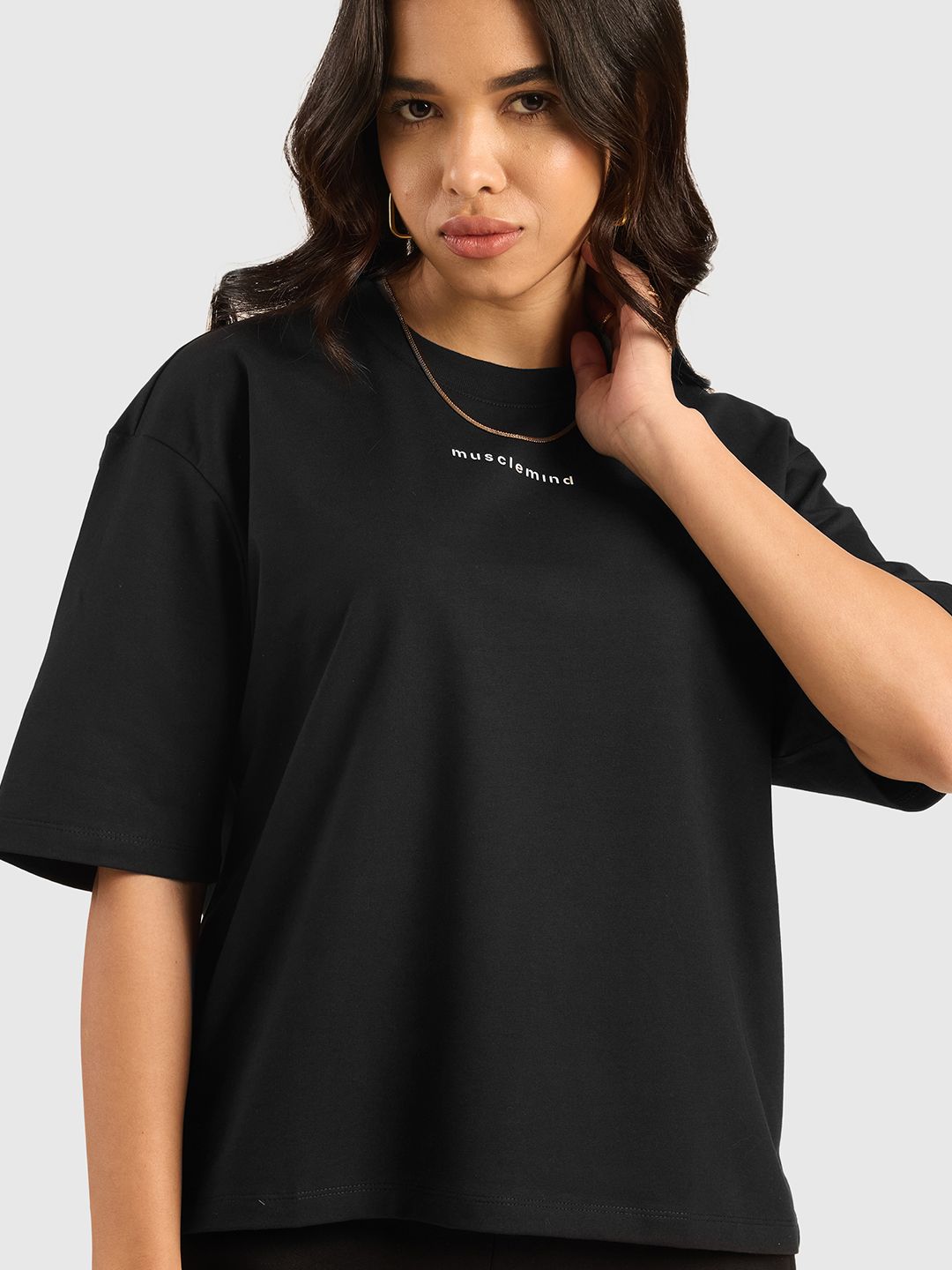 Women Graphic Printed Round Neck Oversized Cotton T-shirt