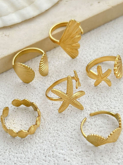 Women Set Of 6 Western Adjustable Finger Ring