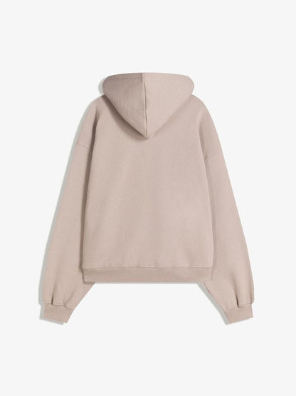 Zip-up print hoodie