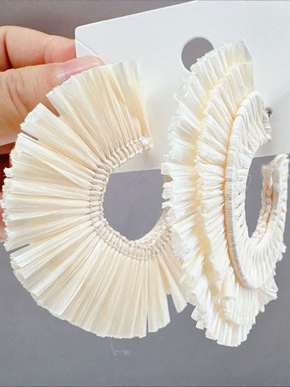 Women Feather Shaped Hoop Earrings