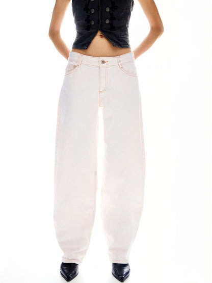 Low-rise baggy barrel jeans