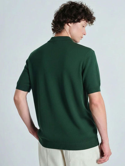 Men Polo Collar Short Sleeve T-shirt