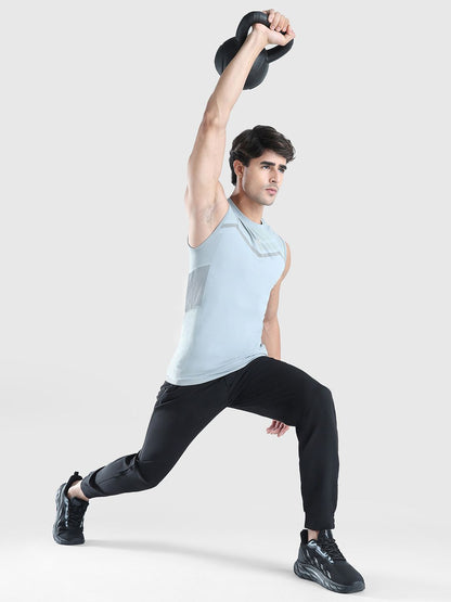 Men Moisture Wicking Self Design Round Neck Compression T-shirt