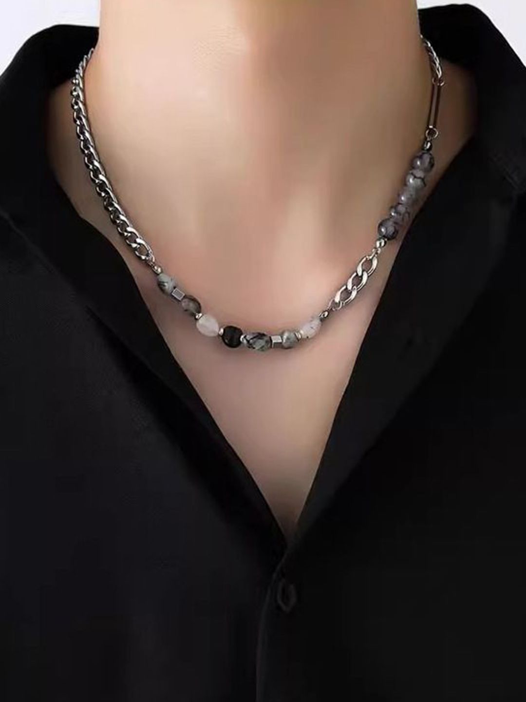 Silver-Plated Enamelled Necklace