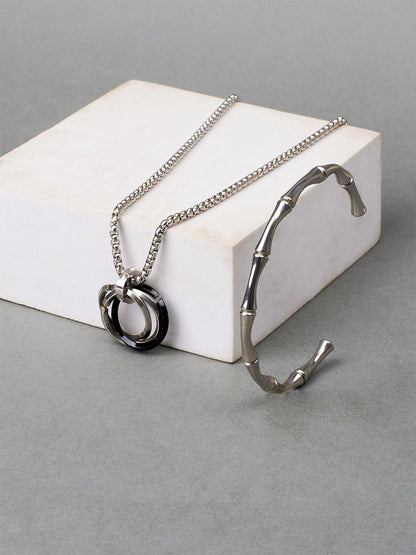 SALTY Set Of Bracelet & Necklace Rocky & Vagabond - Pendant Jewellery Combo