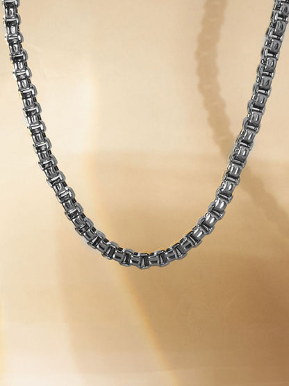 SALTY Stainless Steel Bold Link Silver Necklace