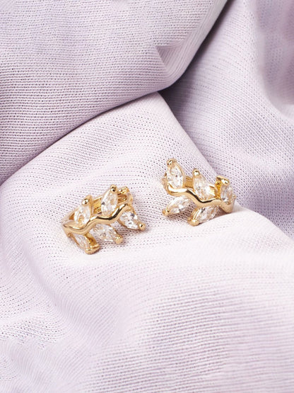 SALTY Artificial Stones Studded Leaf Shaped Studs