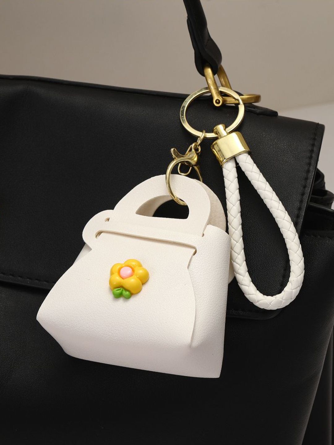 SALTY Floral Mini White Bag Charm
