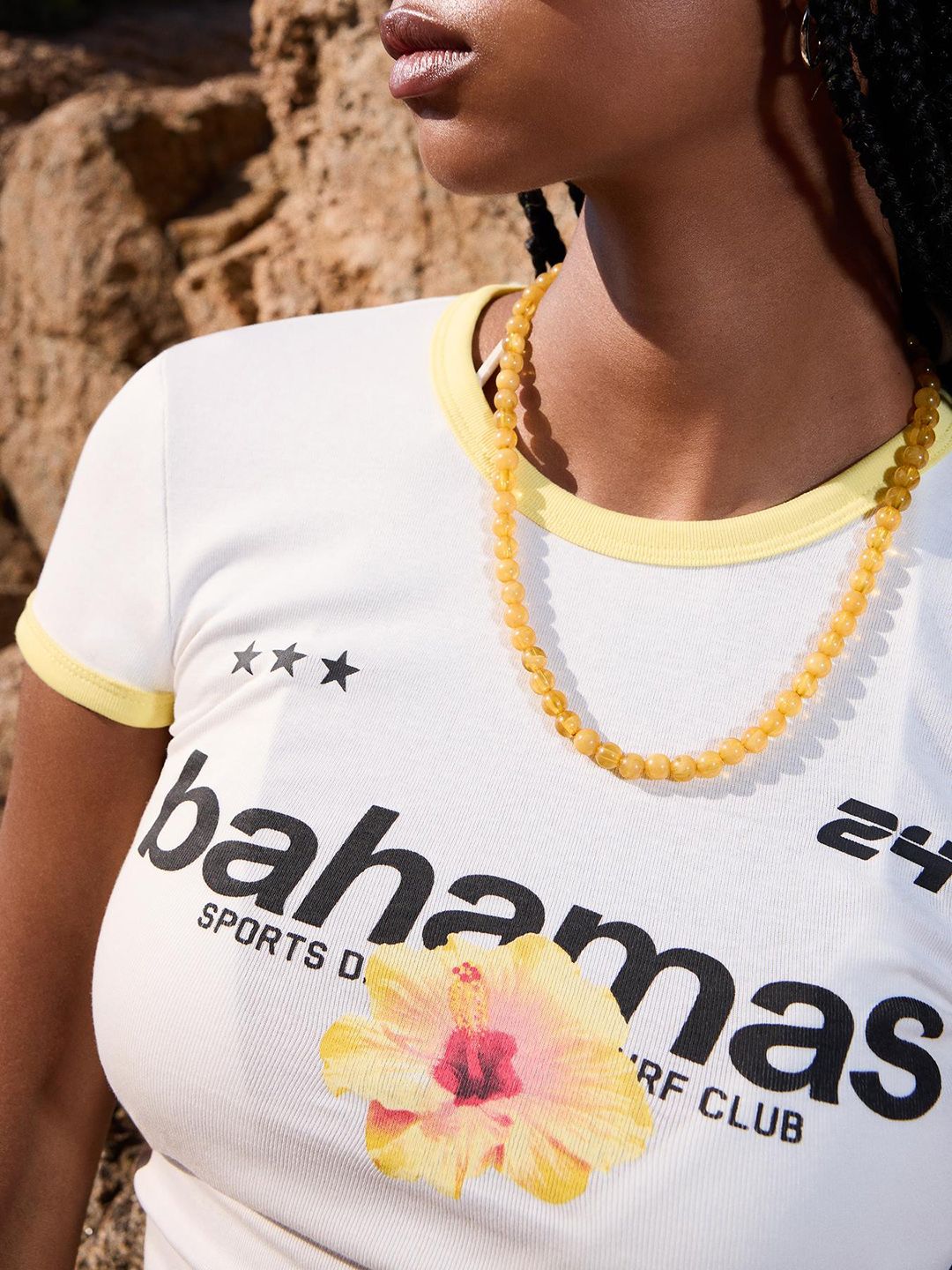 Short sleeve T-shirt with contrast print