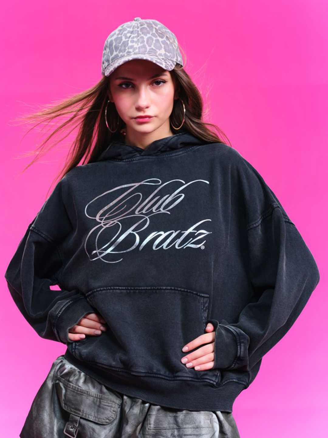 Women Printed Hooded Sweatshirt