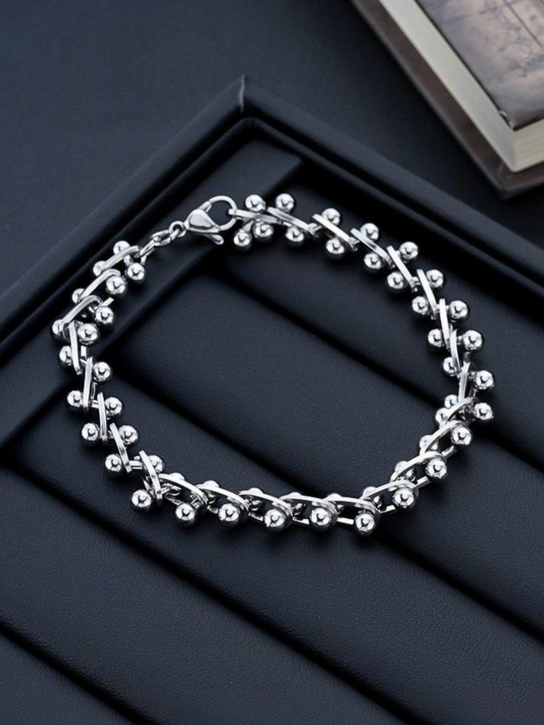 Men Handcrafted Silver-Plated Link Bracelet