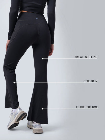 Black Petite Sculpt Bootcut Leggings