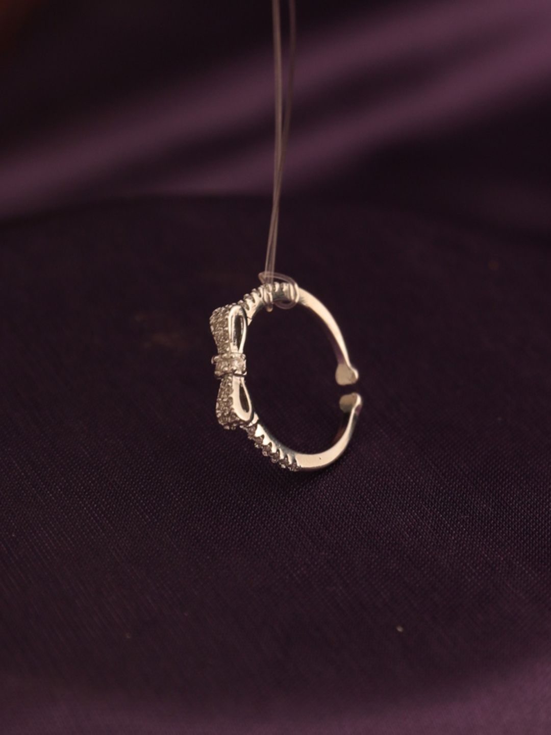 SALTY Margaret Silver Plated Stone Studded Finger Ring