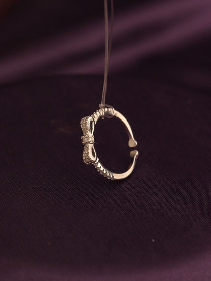 SALTY Margaret Silver Plated Stone Studded Finger Ring