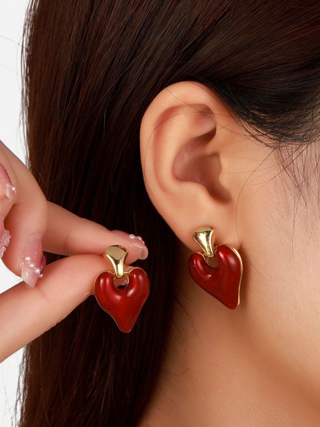 SALTY Valentines Day Love in Cherry Heart Shaped Studs
