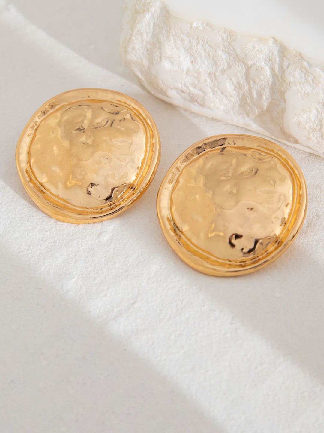 Gold Plated Circular Shaped Drop Earrings