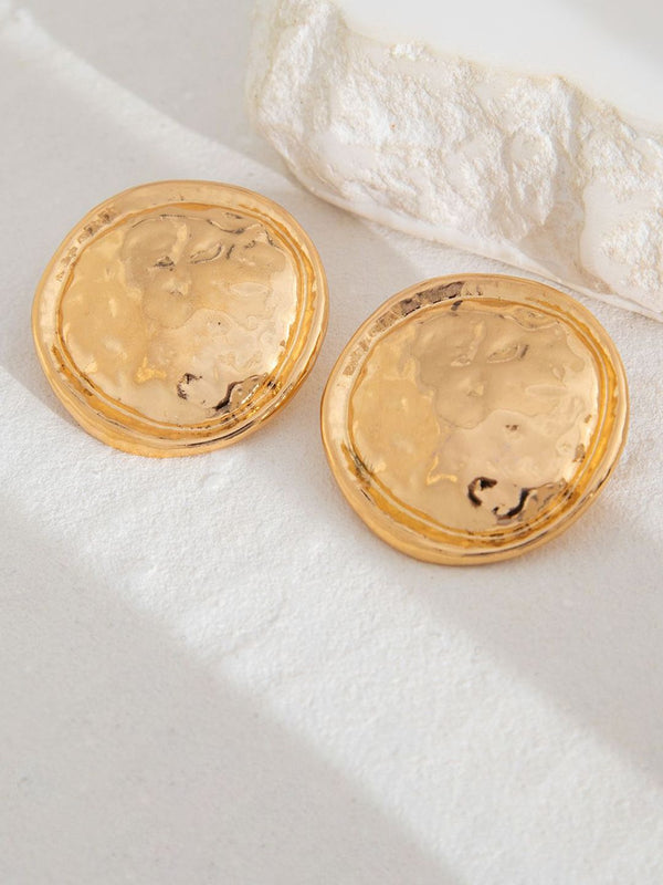 Gold Plated Circular Shaped Drop Earrings